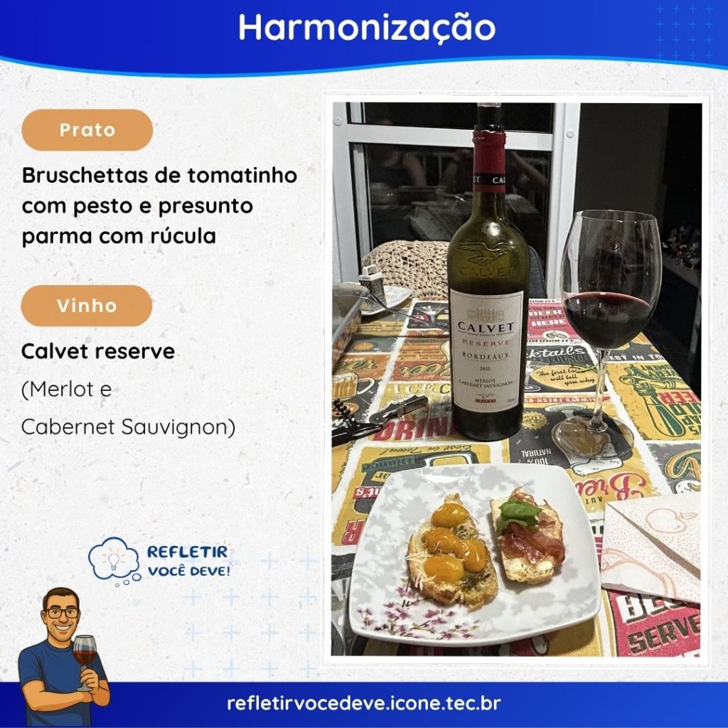 Bruschettas de tomatinho com pesto e Presunto parma com rúcula  
